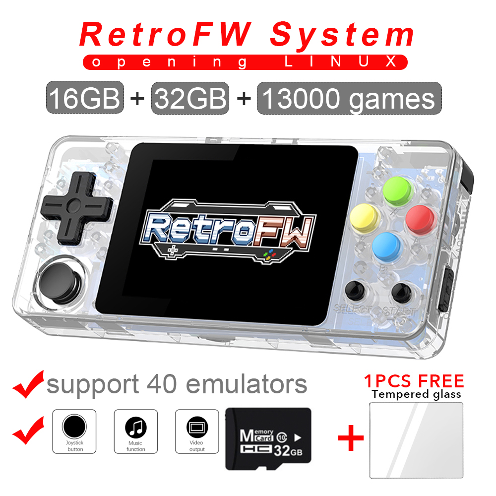 New LDK game console 2.7inch LINUX RetroFW system DIY retro game Video player 48GB built-in 10000 retro games 360 Degree Control