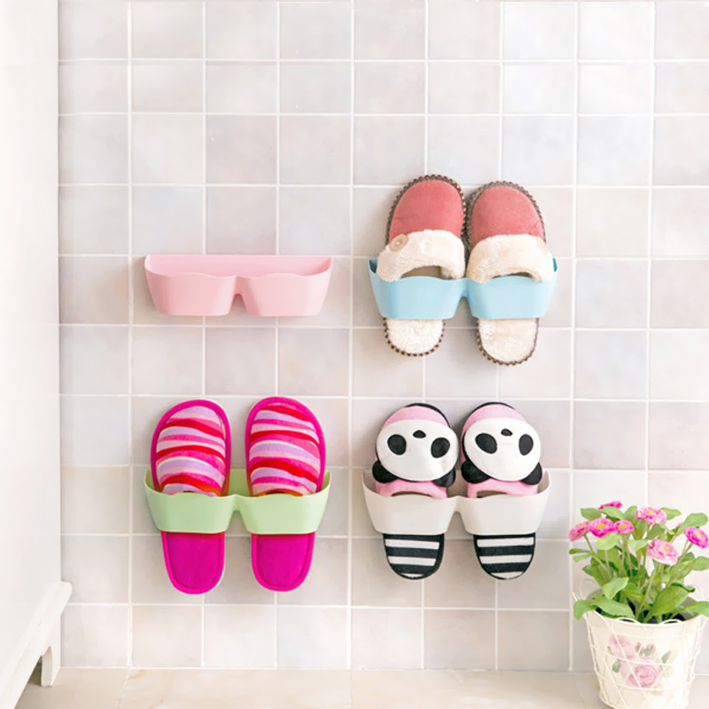 Multi-color Convenient Wall-hanging Shoe Rack Hanger Closet Storage Stand Holder Family Save Space No Trace Adhesive Hook