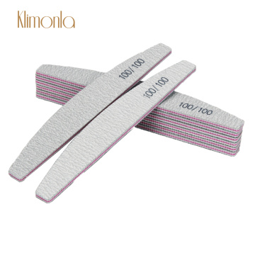 10Pcs/Lot Professional Gray Nail File 100/100 Grit Sandpaper lime a ongle UV Gel Polisher Washable Pedicure Manicure Tools File