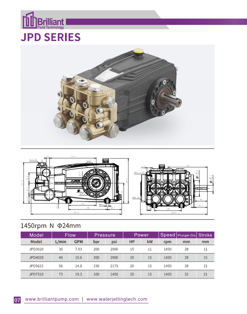radial plunger pump for tank cleaning