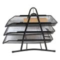 3 Tier Metal Mesh Document Rack File Holder Letter Tray for Home Office Desk Organizer Supplies M17F