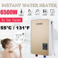 Hot 3s Instant Hot 6500W 220V Electric Hot Water Heater Tankless Instant Boiler Bathroom Shower Set Thermostat Safe Intelligent