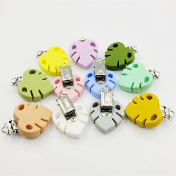 Baby Pacifier Clips Multicolor Silicone Baby Leaves Holder Infant Pacifier Nipples Holder Clamp Toy Wholesale