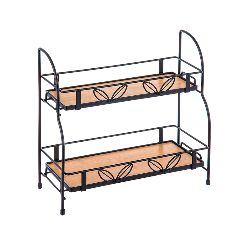 Two Tier Spice Rack With Bamboo Board