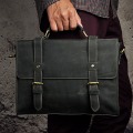 Le'aokuu Men Real Leather Antique Style Coffee Briefcase Business 13" Laptop Cases Attache Messenger Bags Portfolio 2767