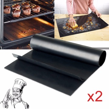 40x33/50cm 2pcs/Set Reusable Non-Stick BBQ Grill Mat 0.2mm Thick PTFE Barbecue Baking Liners Cook Pad Microwave Oven Tool