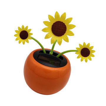 Solar Powered Dancing Sun Flower - Sunflower Ornament for Office Car Dashboard - Solar Toy for Kids