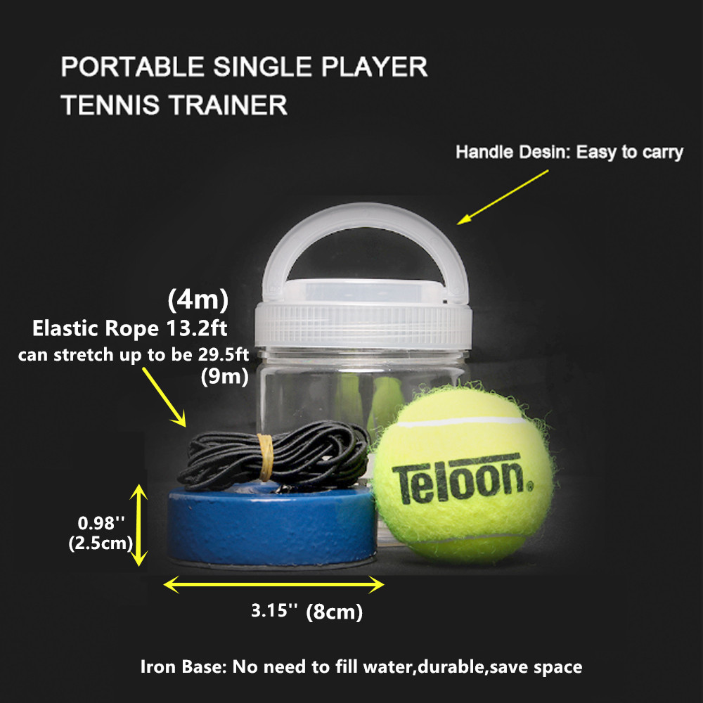 Teloon Portable Tennis Trainer 1KG Weight Heavy Iron Base Tennis Training Tool Exercise tenis Sports Self-Study Rebound Ball