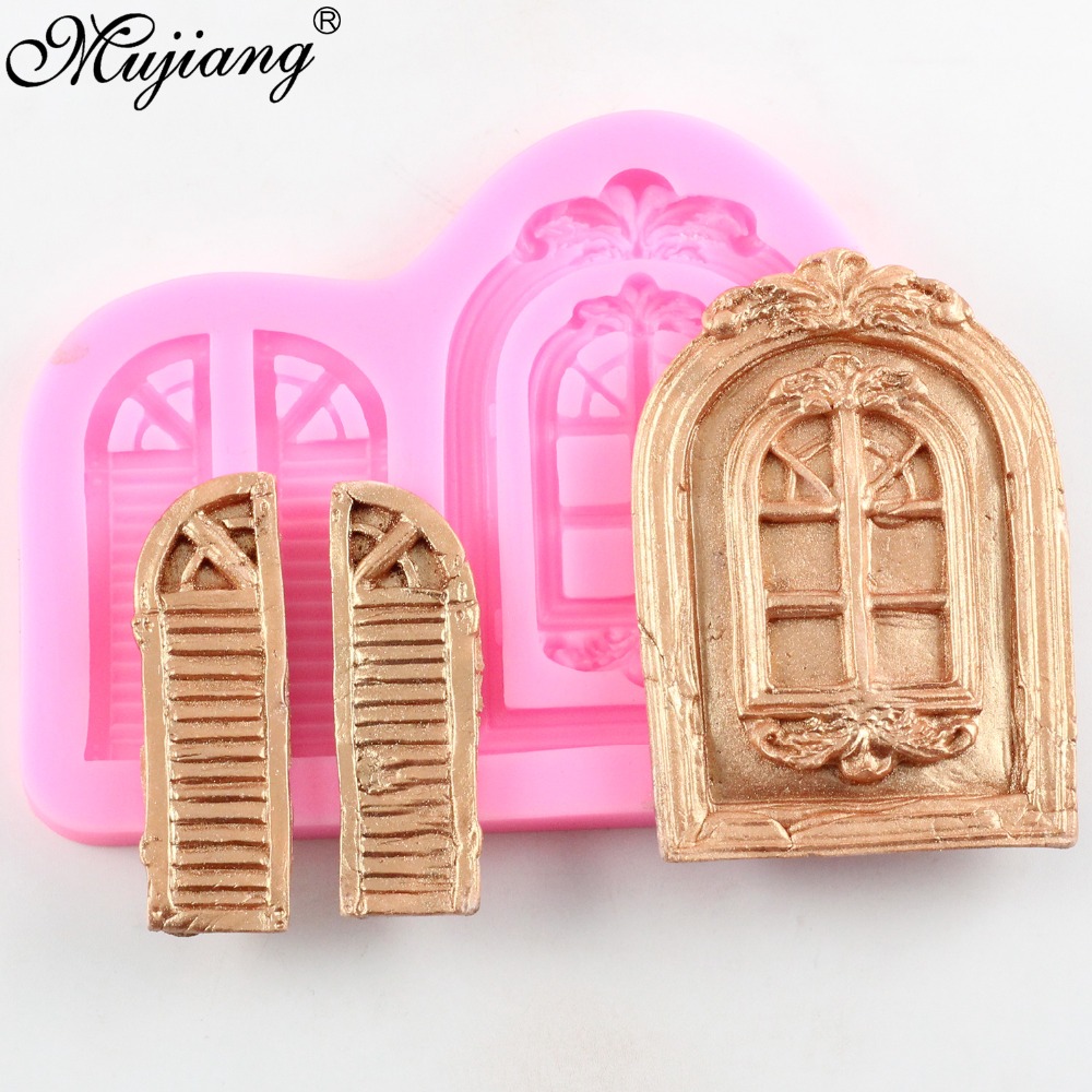 DIY Retro Window Cake Border Silicone Molds Door shape Frame Fondant Decorating Tools Cupcake Candy Chocolate Gumpaste Mold