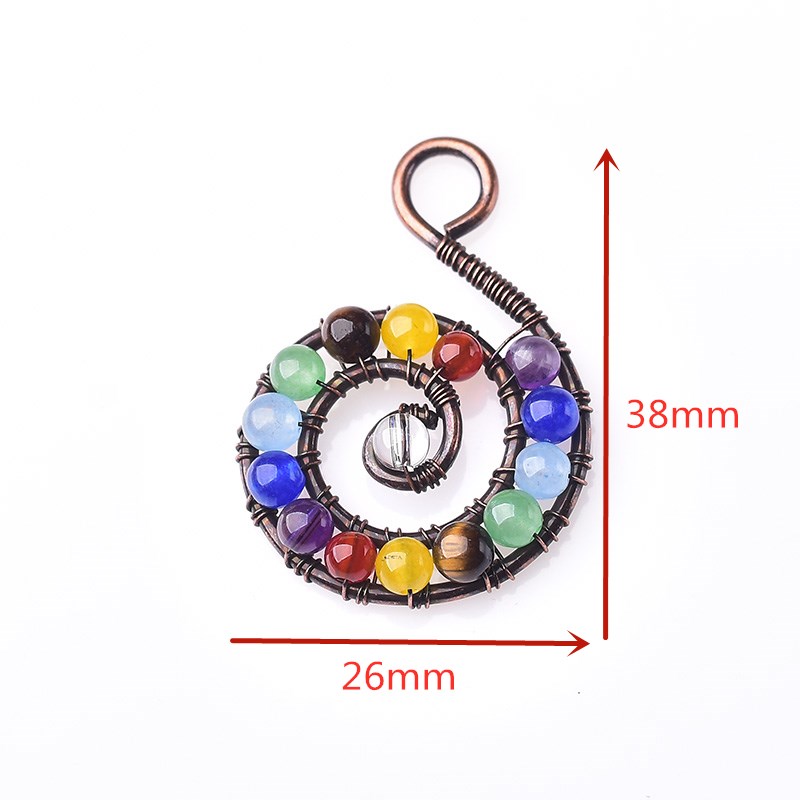 1PC Fashion Natural Stone Pendant Colorful Amethyst Reiki Spiral Mineral Jewelry Chakra Energy Quartz For Men Women Crystal