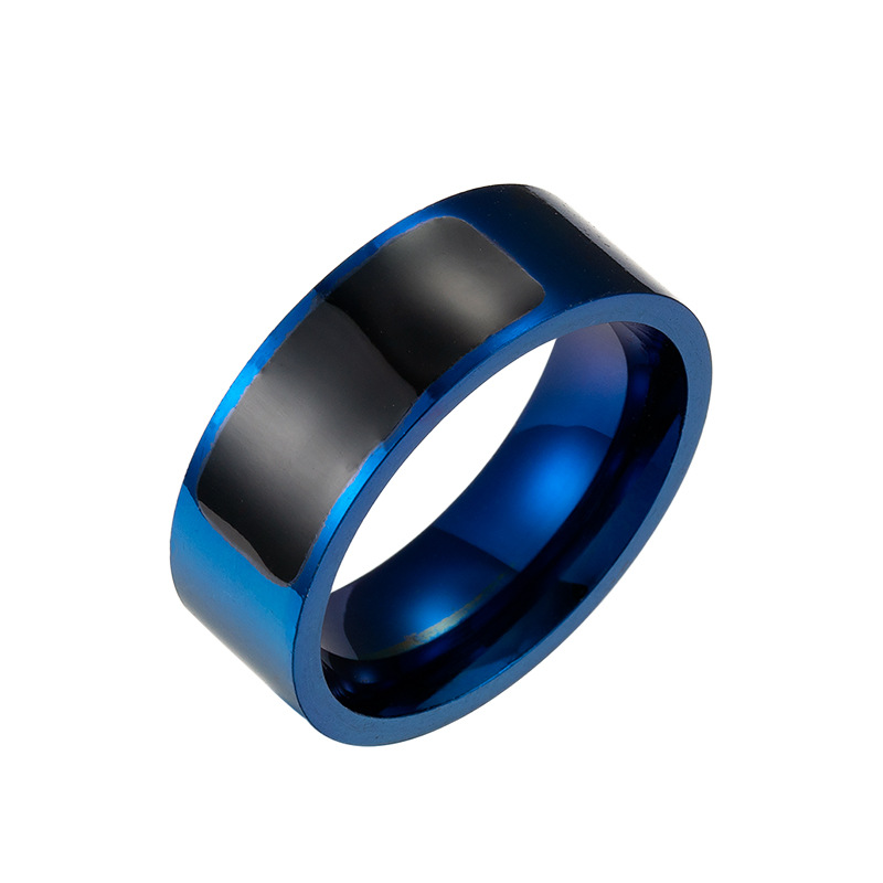 Groove Rings Black Blu Stainless Steel Midi Rings For Men Charm Male Jewelry Smart Accessories Dropshipping