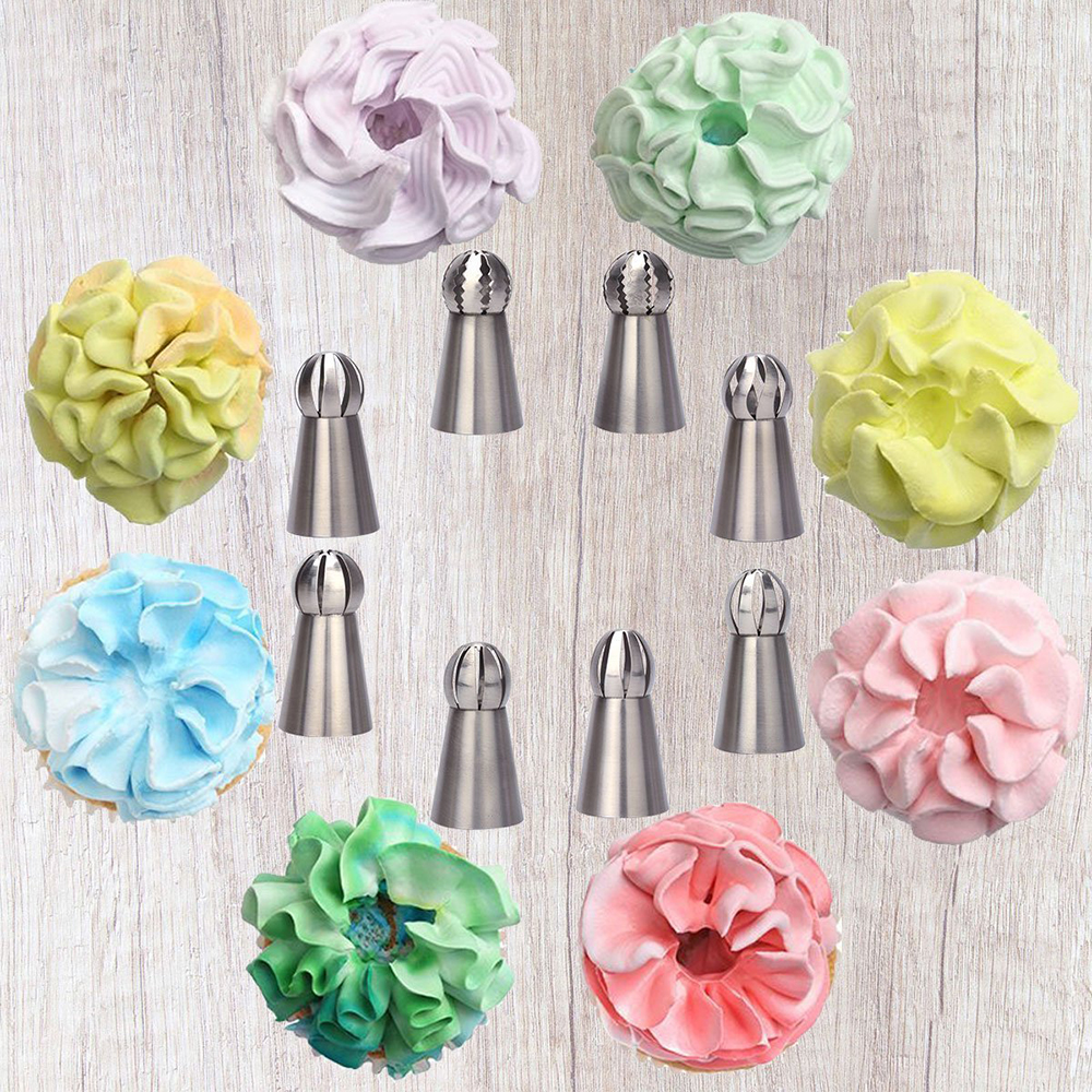 22pcs/set Russian Piping Ball Tips Torch Nozzles Cake Cupcake Decorating Kit Pastry Cookie Frosting Bags Baking Tools