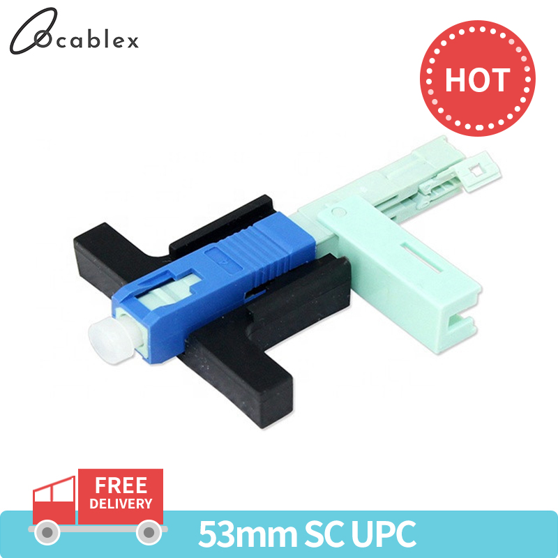 Best Price 100 PCS SC UPC Fast Connector Single-Mode Connector FTTH Tool Cold Connector Tool Fiber Optic Fast Connnector 53mm