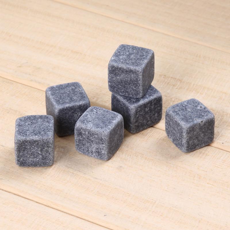 6PCS 100% Natural Whiskey Stones Sipping Ice Mold Whisky Stone Whisky Rock Cooler Wedding Gift Favor Christmas Bar
