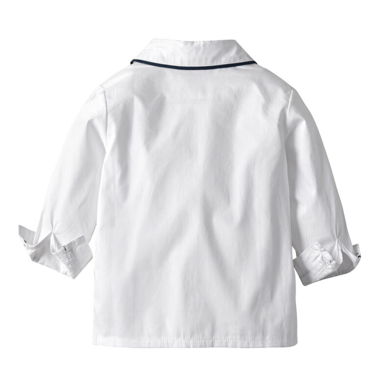 Citgeett Fall Autumn 2PCS Kids Baby Boys Gentleman Formal Outfits Shirt Tops Bib Pants Plaid Overalls Spring Set