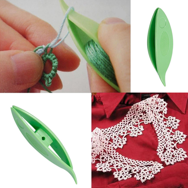 DIY Durable Plastic Tatting Shuttle Tool Hand Lace Making Practical Knitting Craft Weaving Machine Sewing Tool Accessories