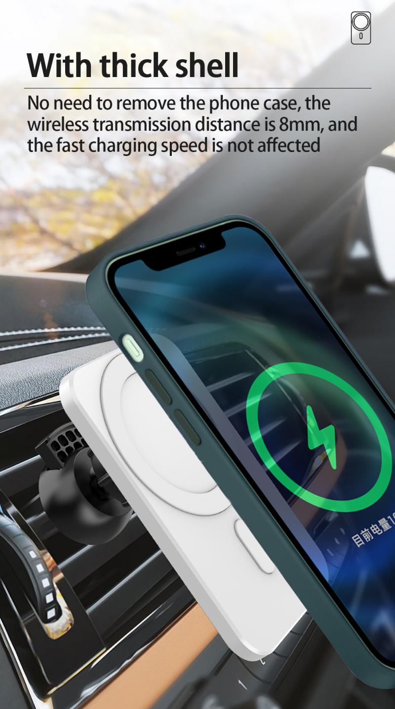 15W Magnetic Wireless Car Charger Stand For iPhone12 Pro Mini Phone Case Car vent Adsorbable Holder Fast Charging