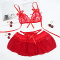 2020 Black Red 1 Set Sexy Lingerie Hot Dress Underwear Lace Set Erotic Lingerie+G-string Sexy Costumes Novelty Special Use