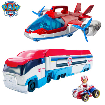 Original Paw Patrol Action Figures Toy Large Rescue Bus Air Patrol Aircraft Headquarters Lookout Tower Dog Puppy Car Toy Gift