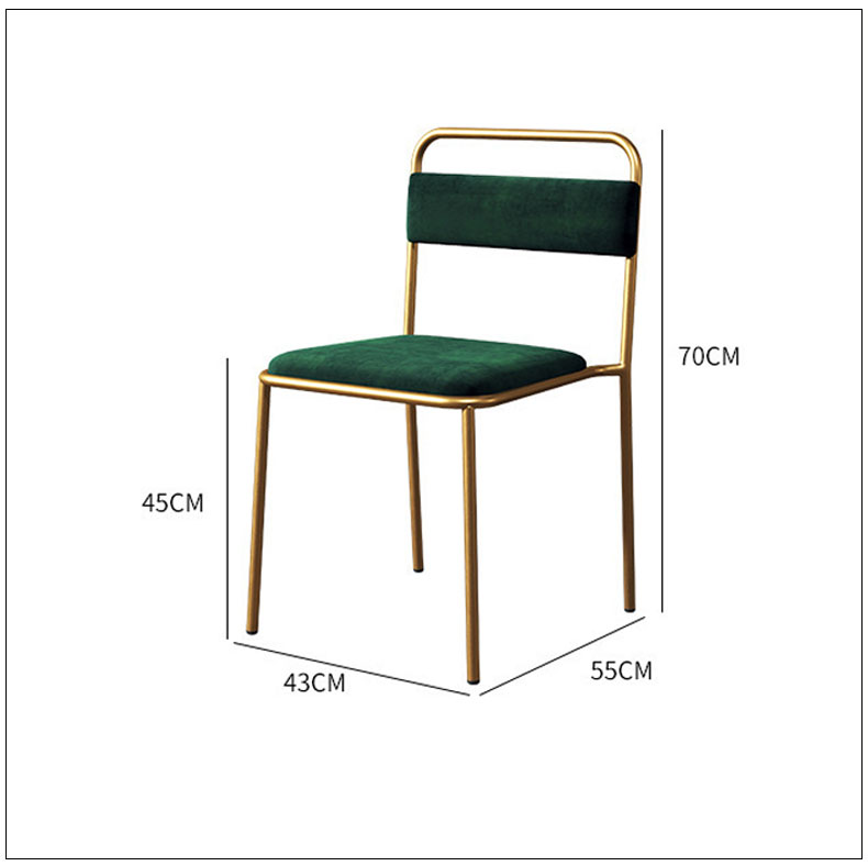 Nordic Light Luxury Dining Chair Modern American Minimalist Home Furniture Chair Industrial Style Leisure Iron Restaurant Chair