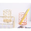 Hollow Rose Gold Metal Pen Pencil Stationery Holder Makeup Brush Cosmetic Organizer Metal Storage Box Lipstick Container Decor