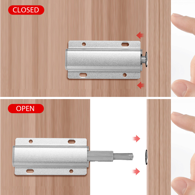 KAK 5pcs/lot Aluminum Alloy Push to Open Cabinet Catches Door Stops Magnetic Touch Stop Kitchen Invisible Cabinet Pulls Hardware