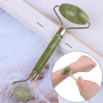 Double Head Jade Roller Natural Jade Massage Roller Facial Real Stone Beauty Massager Face Lift Tool Face Thin Skin Care Tools