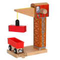 Building Tower Crane Beach Wood Magnetic Train Railway Accessories Tender Component Education Compatibel All Wood Track Train
