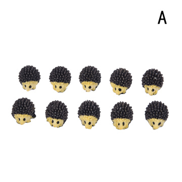 10pcs/Lot Hedgehog Miniature Figures Decorative Mini Fairy Garden Animals Moss Micro-landscape Ornaments Resin Baby Toy