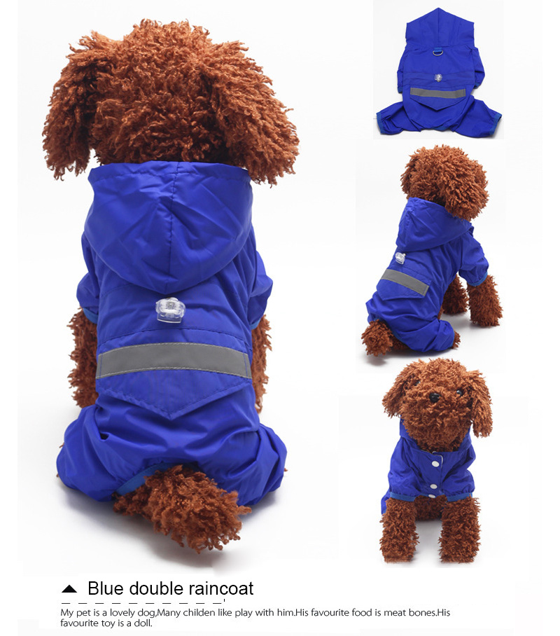 Hot Pet Dog Rain Coat Clothes Dog Puppy Casual Dog Raincoat Waterproof Jacket Costumes XS-XXL 4 Color Pet Supplies Dropship
