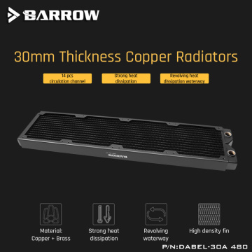 Barrow Dabel-30a 480 Copper Radiator 30mm Thickness 14pcs Circulation Channel Suitable For 120mm Fans