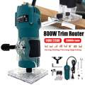 800W 30000RPM Woodworking Electric Trimmer Wood Milling Engraving Carving Slotting Trimming Machine Wood Router EU US Plug