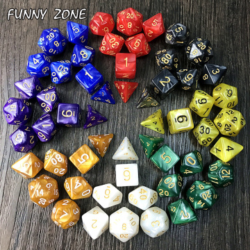 7pc/Set RPG Dice for DnD D4-D20 Multi Sided Games Dices 8 colors Desktop Polyhedral Set Acrylic Plastic Toy Kit