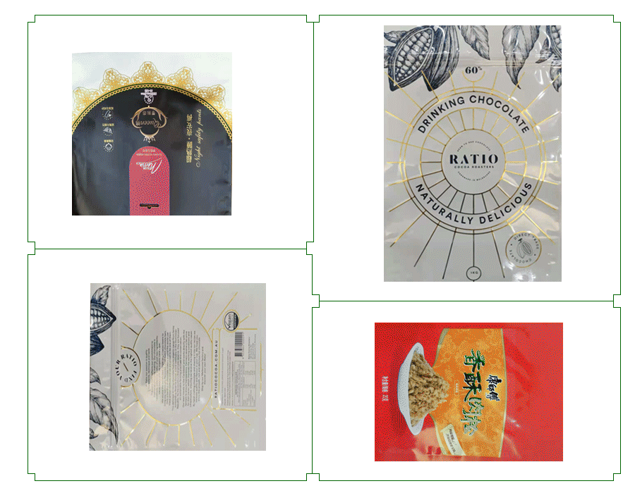 Samples of Roll to roll automatic hot foil stamping machine