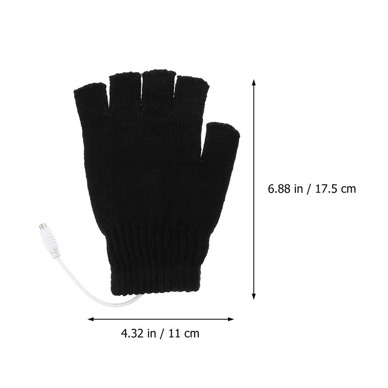 1 Pair USB Heated Mitten Fine Nice Safe Chic Hands Warmer Decor Unisex Gloves