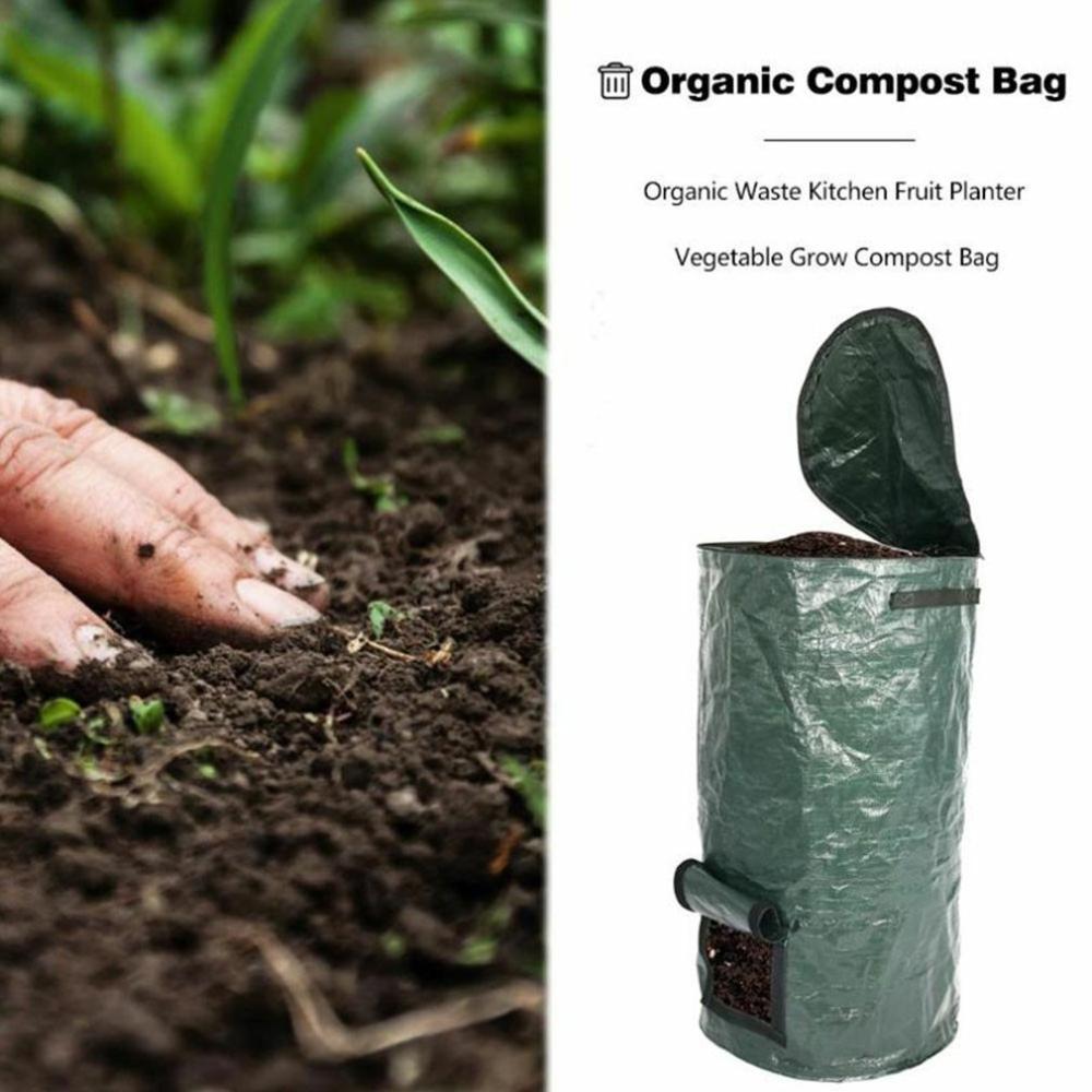 Organic Waste Kitchen Garden Yard Compost Bag Environmental PVC Cloth Planter Kitchen Waste Disposal Organic Compost Bag