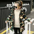 Girls Cotton-padded Outerwear Camouflage Coats Winter Children Warm Clothes Fashion Fur Collar Girls Jacket 4 6 8 10 12 13 Years