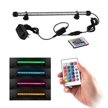 12V LED Underwater Light RGB Fish Tank Lights Bar Aquarium Remote Control Air Pump Bubble Underwater Lighting Hard Tube Lamp