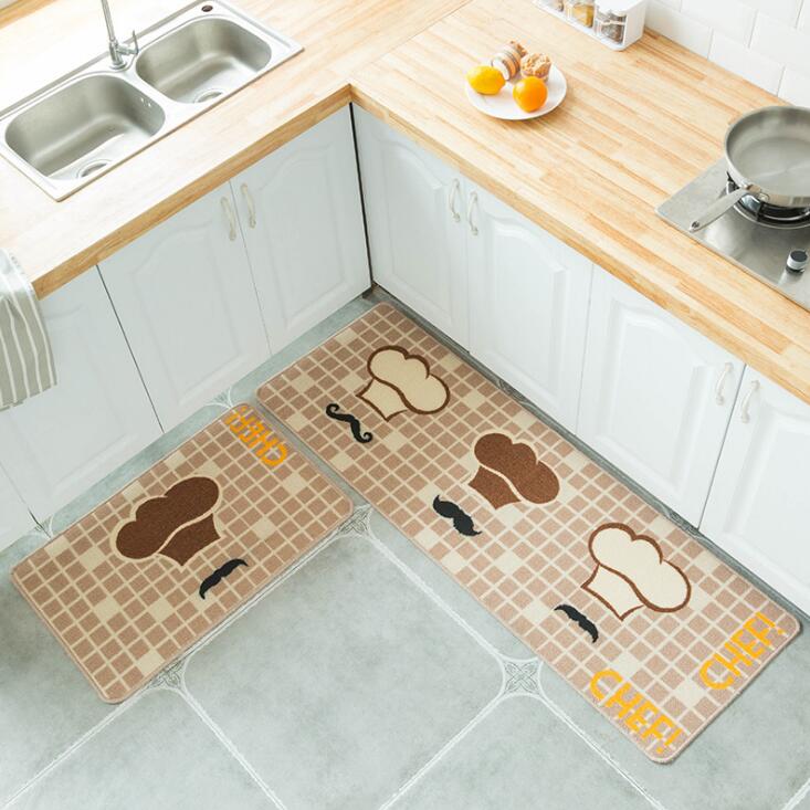 1 Set Kitchen Mat Non-Slip Soft Bathroom Rug Wear-resistant Doormat Runner Carpet Floor Mat Set Dropshipping