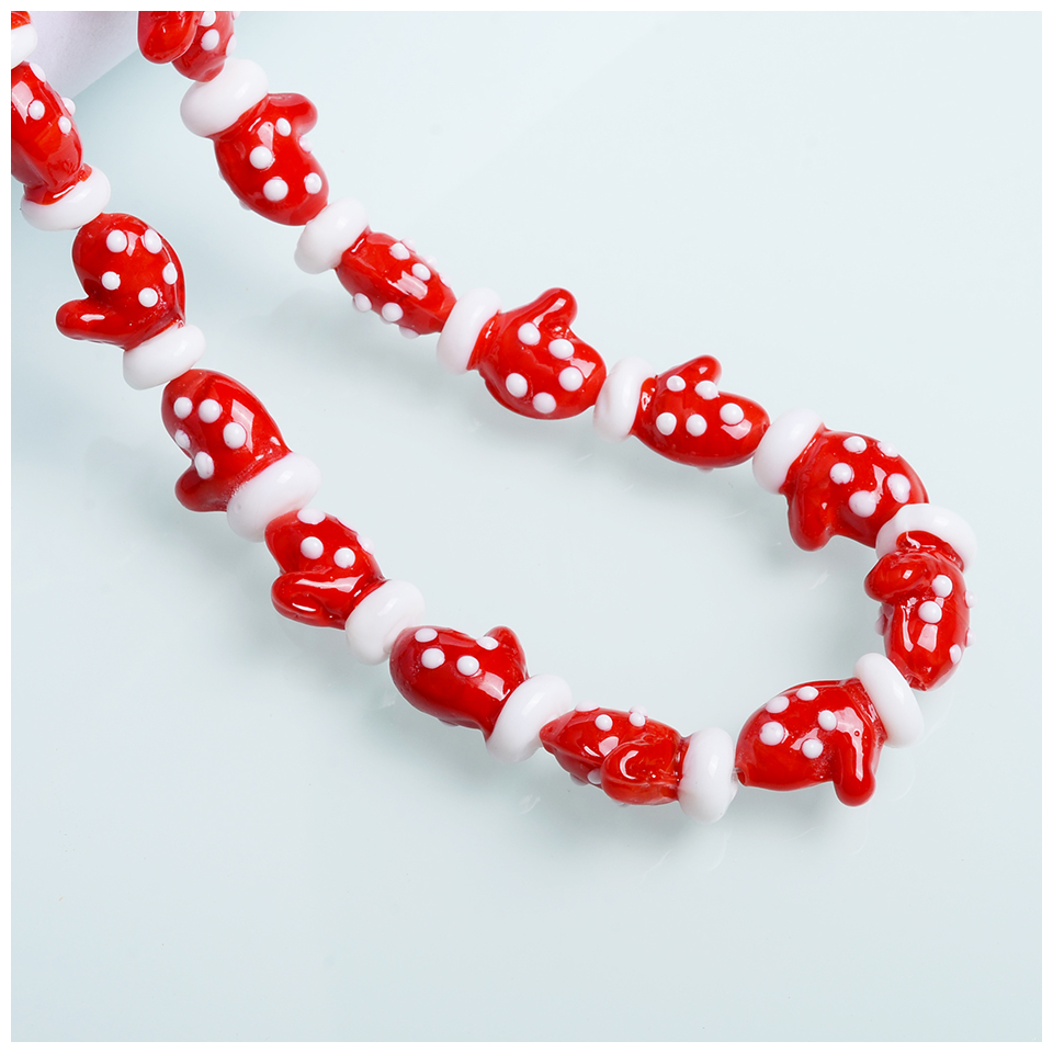 New Arrival Christmas Glass Beads Red Decorative Crystal beads for DIY Christmas Gifts