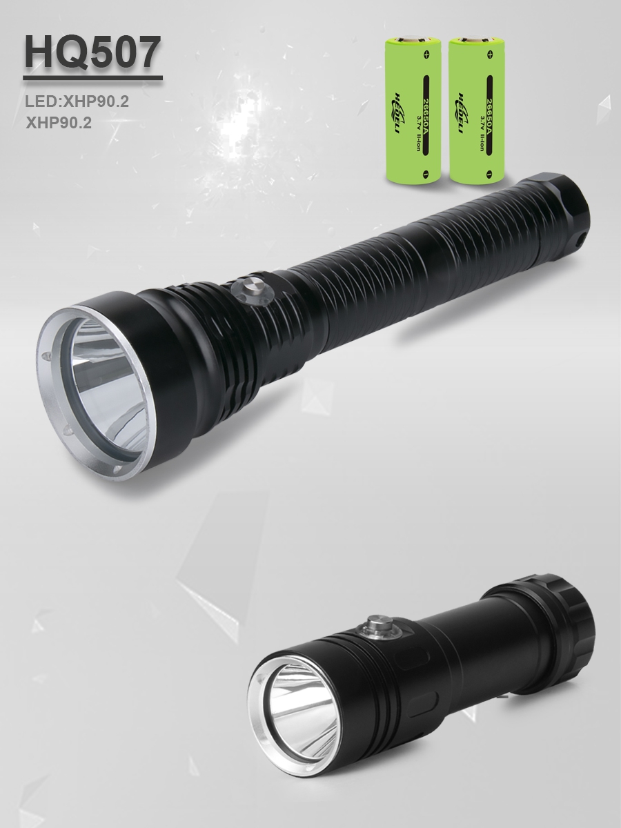 Professional diving flashlight XHP90.2 Powerful led diving torch rechargeable USB Waterproof light 500M underwater flash light