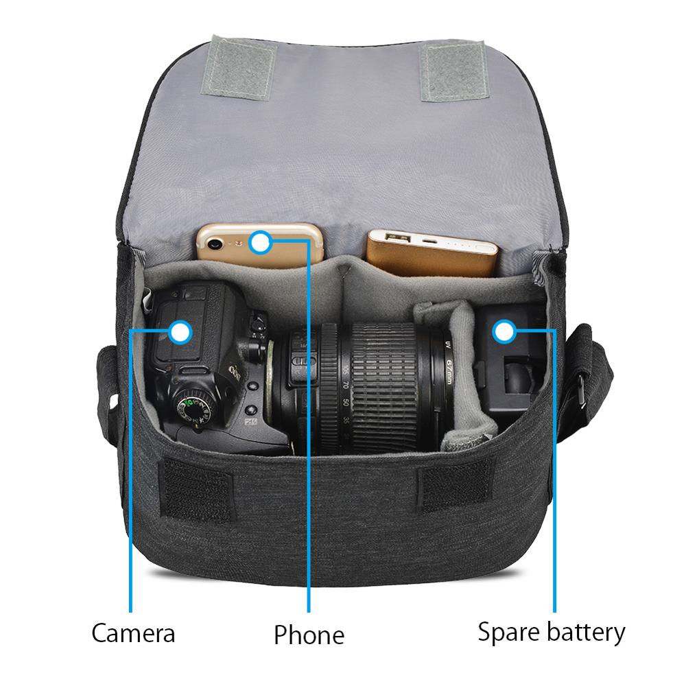 DSLR Camera Bag Shoulder Crossbody Soft Photo Digital Cameras Case Waterproof for Canon Nikon Sony Panasonic Fujifilm Olympus