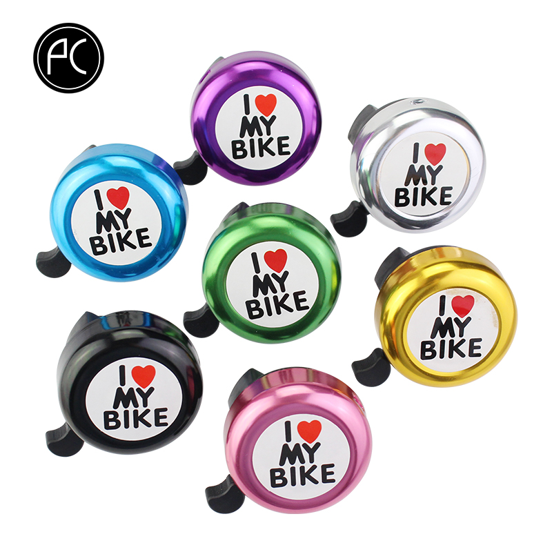 PCycling Bicycle Bell I Love My Bike Printed Clear Sound Aluminum Alloy MTB Road Bike Alarm Warning Mini Ring Bell for Children