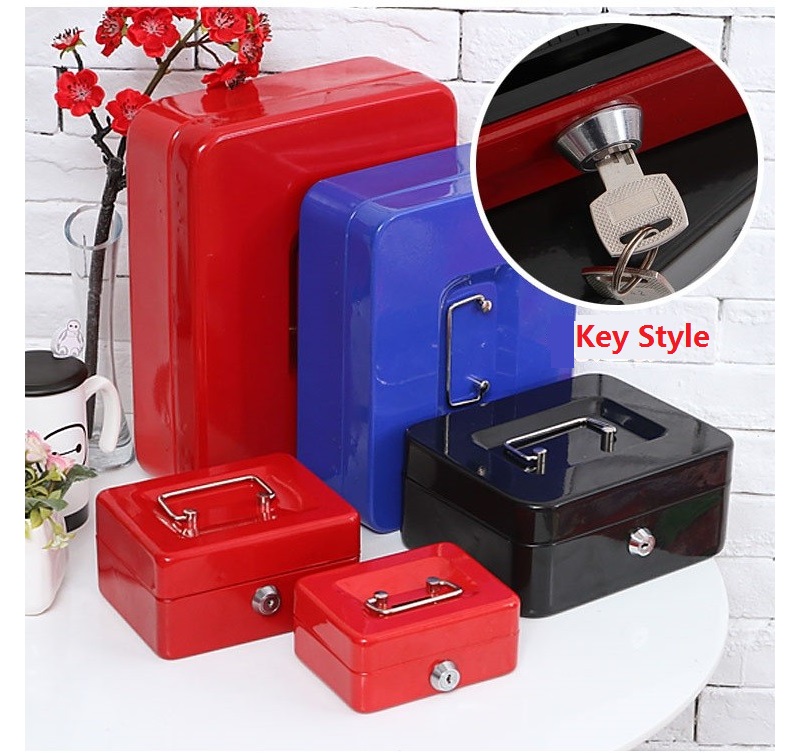 20cm*16cm*9cm Small Steel Key Safes Boxes Store Content Box Paper Piggy Bank Card Document Safe