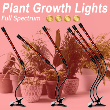 BiaRiTi Indoor Smart Timing Clip Plant Light LED Full Spectrum Flower Seed Phyto Grow Lamp LED Hydroponics Seedling Fito Lampada