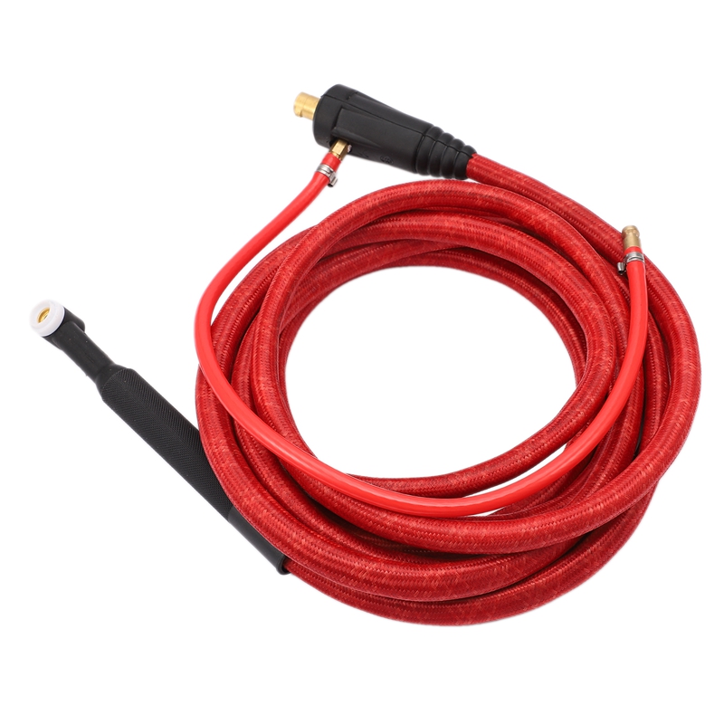 WP9F 4M Red Super Soft Hose Braided Air-Cooled Complete TIG Welding Torch 35-70 Connector