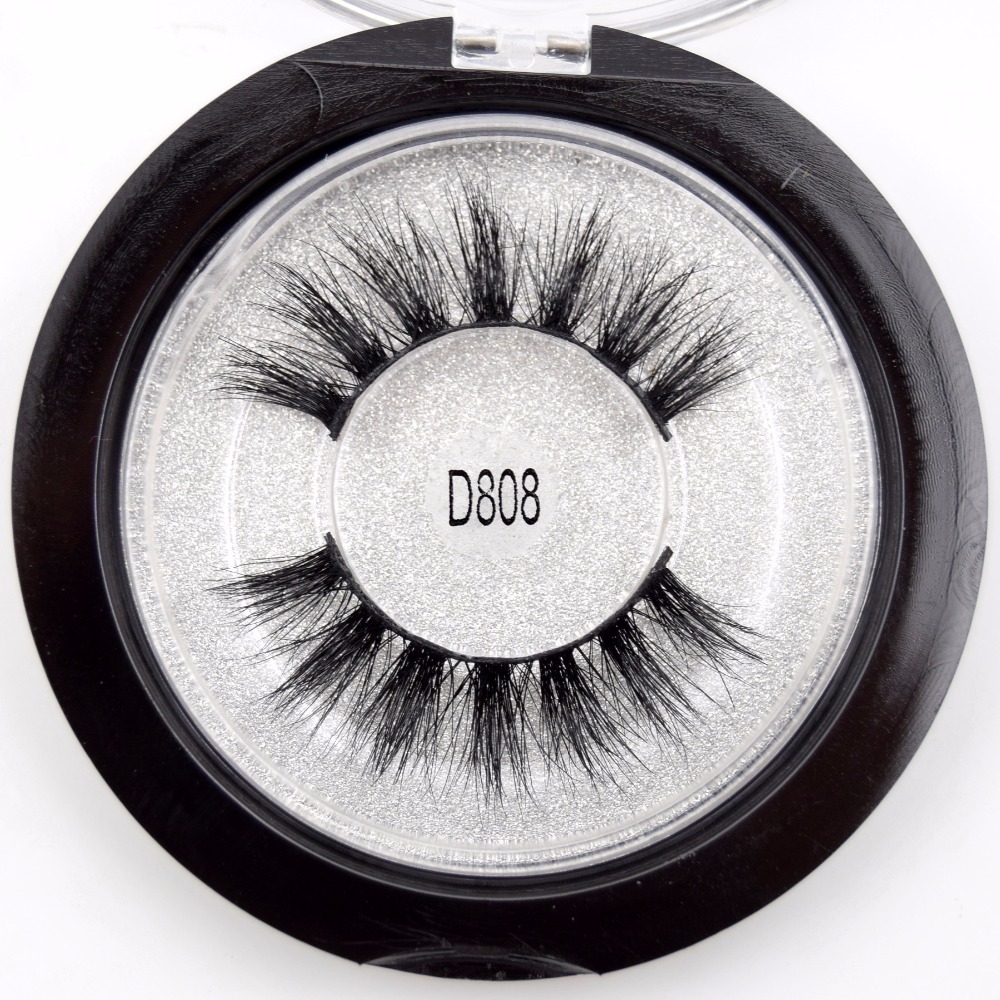 False Eyelash 3D Mink Lashes Handmade Natural Cross Long Mink Eyelashes Make Up Reusable False Eye Lashes Full Strip Lashes D808