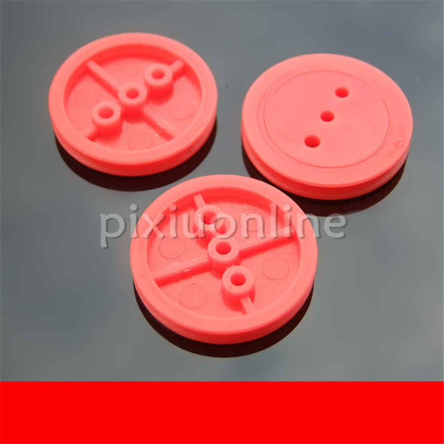 5pcs/lot K925b Red Plastic Model Belt Pulley 242AB 2*24mm Cross Wheel DIY Parts Students and Children Free Sipping Russia