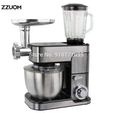 ZZUOM 3 In 1 Chef Stand Mixer Professional Kitchen Dough Kneading Hook Egg Whisk Dough Cream Blender Juicer Meat Grinder Mincer