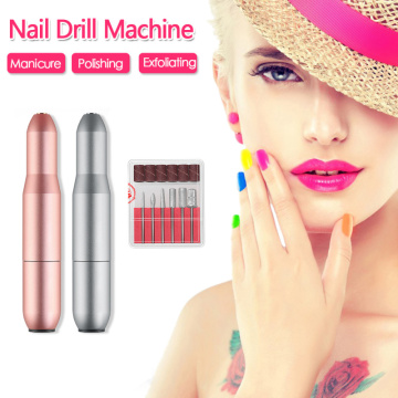 Professional Electric Manicure Machine Pen Pedicure Nail File Nail Tools 6 Bits Drill Nail Drill Machine Equipment TSLM2